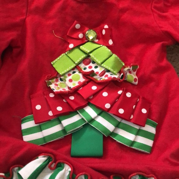 Rare Editions Christmas Tree Ruffle Top🎄 - Picture 2 of 3